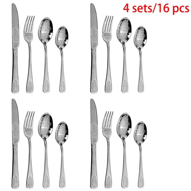 Gold Cutlery Set Luxury Flatware Kit