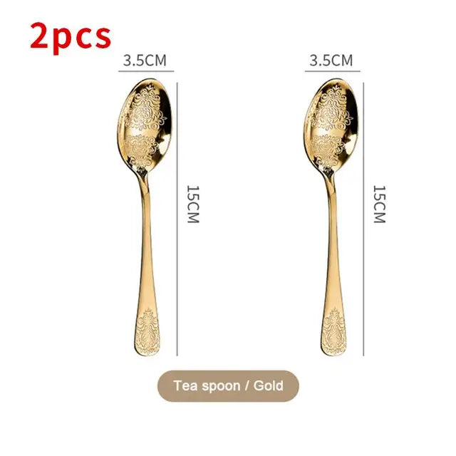 Gold Cutlery Set Luxury Flatware Kit