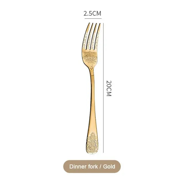 Gold Cutlery Set Luxury Flatware Kit
