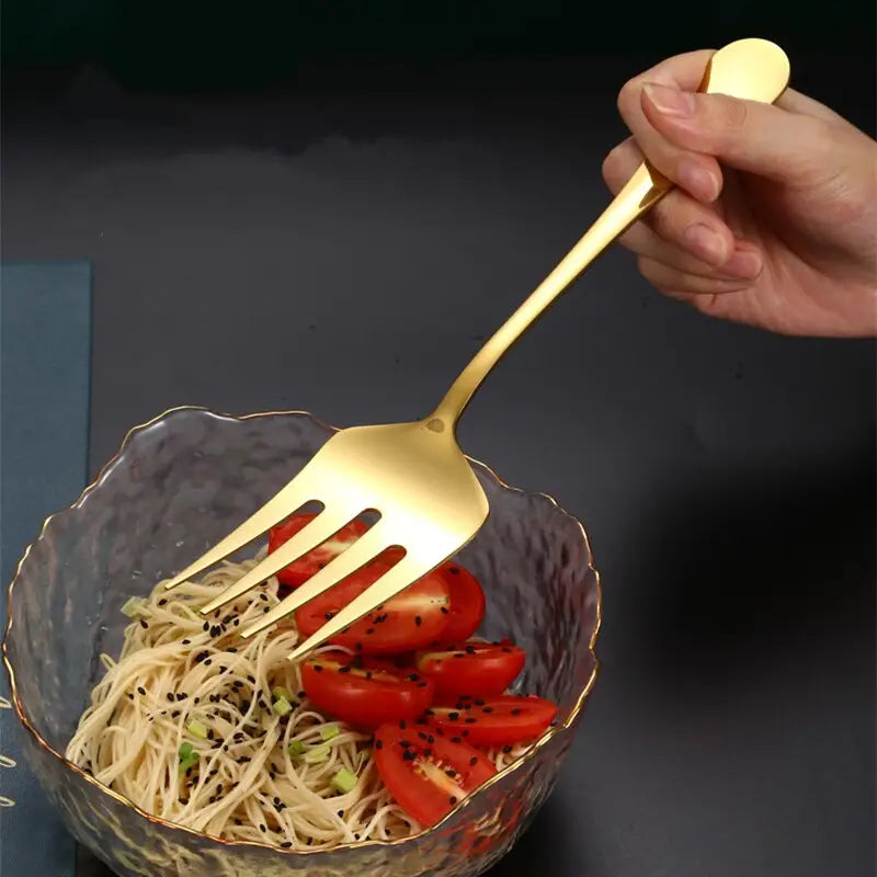 Gold Stainless Steel Western Tableware Set