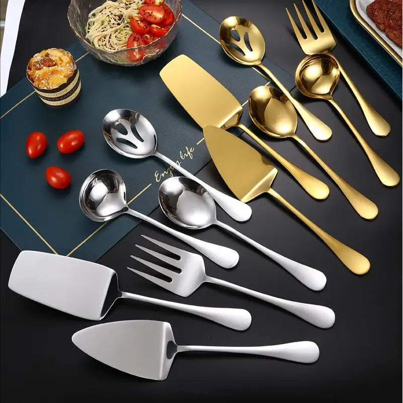Gold Stainless Steel Western Tableware Set