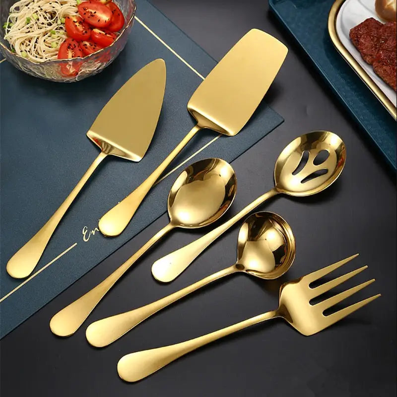 Gold Stainless Steel Western Tableware Set