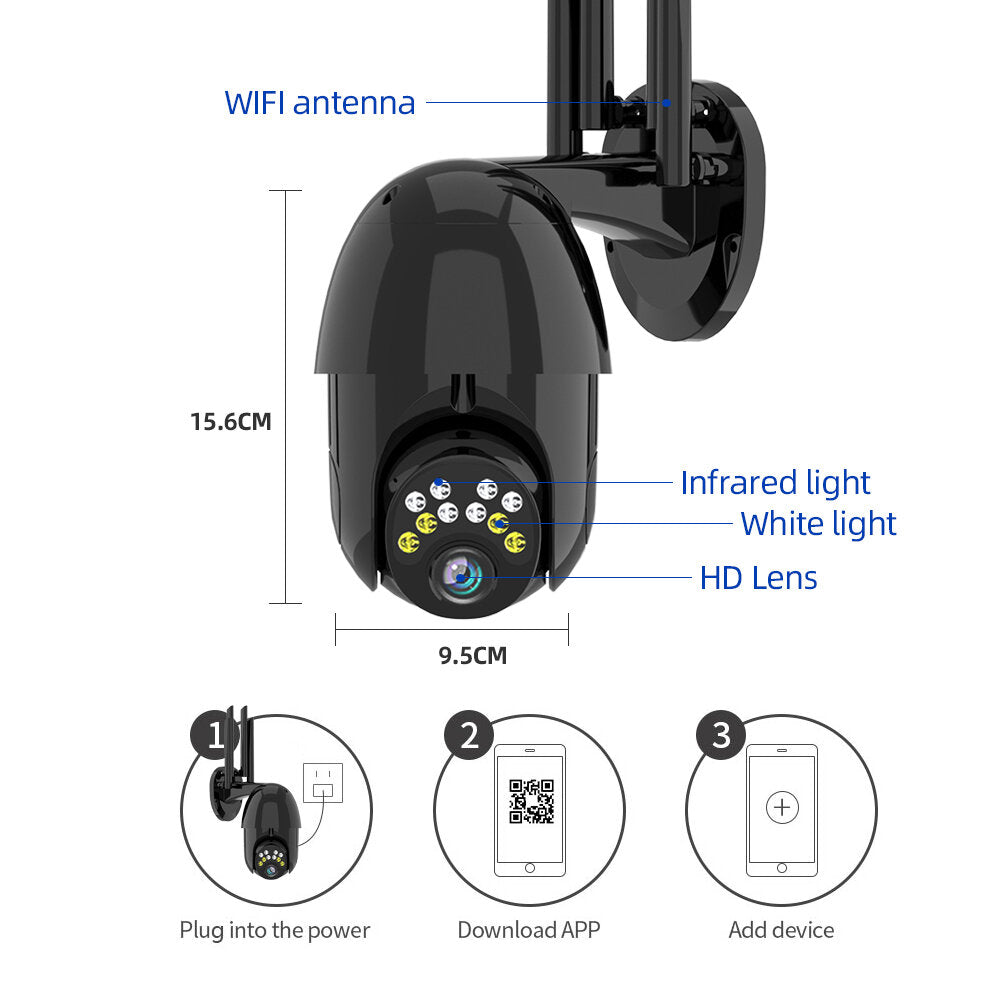 Guudgo 1080p 10led 5x Zoom Hd Outdoor Ptz Ip Camera Two Way