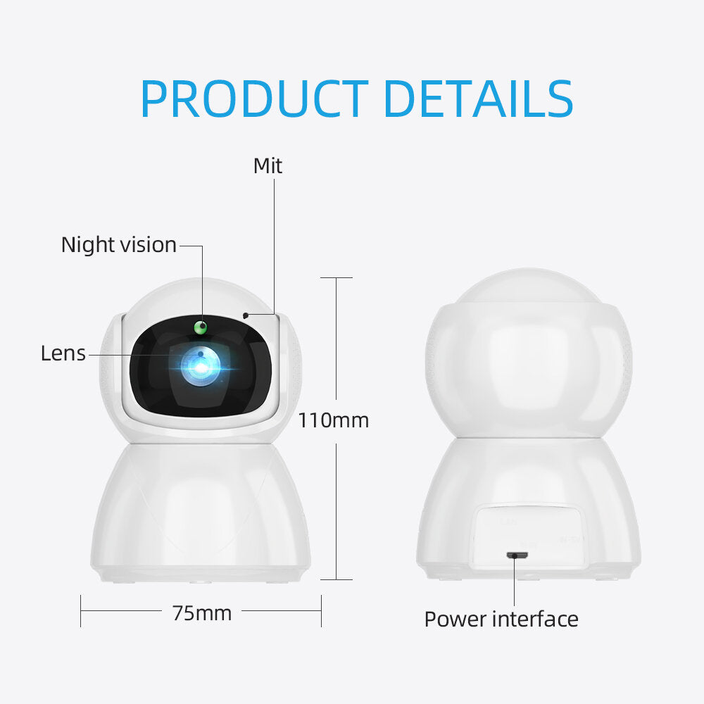 Guudgo 1080p Ptz Smart Ip Camera 360 Angle Night Vision