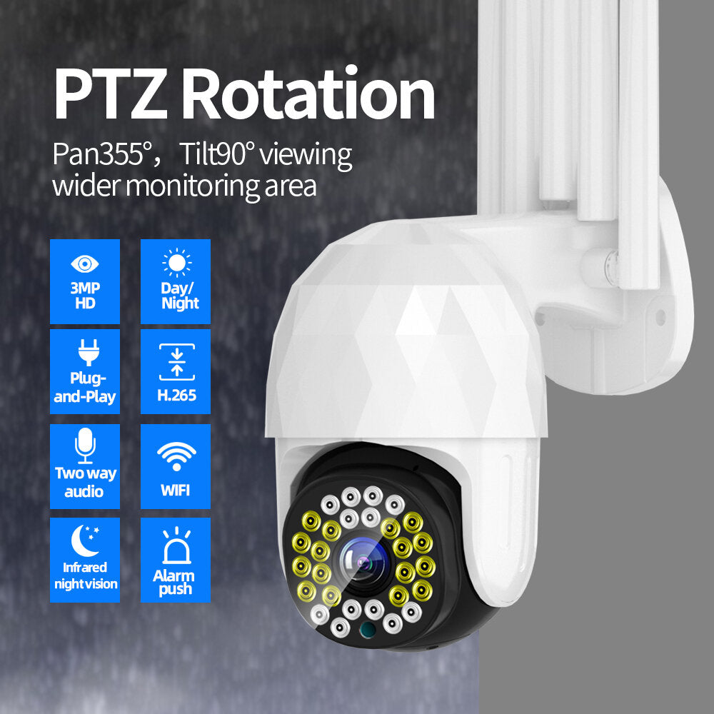 Guudgo 28led 5x Zoom Hd 3mp Ip Security Camera Outdoor Ptz