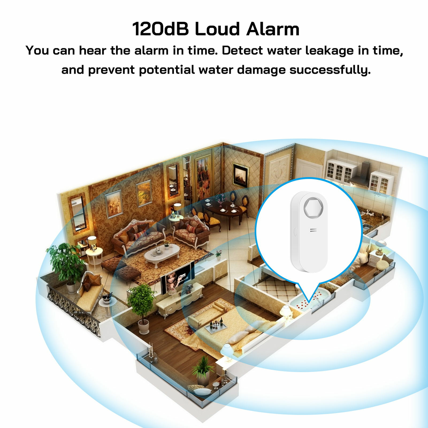 Guudgo 433mhz 120db Wireless Wifi Waterproof Water Leak