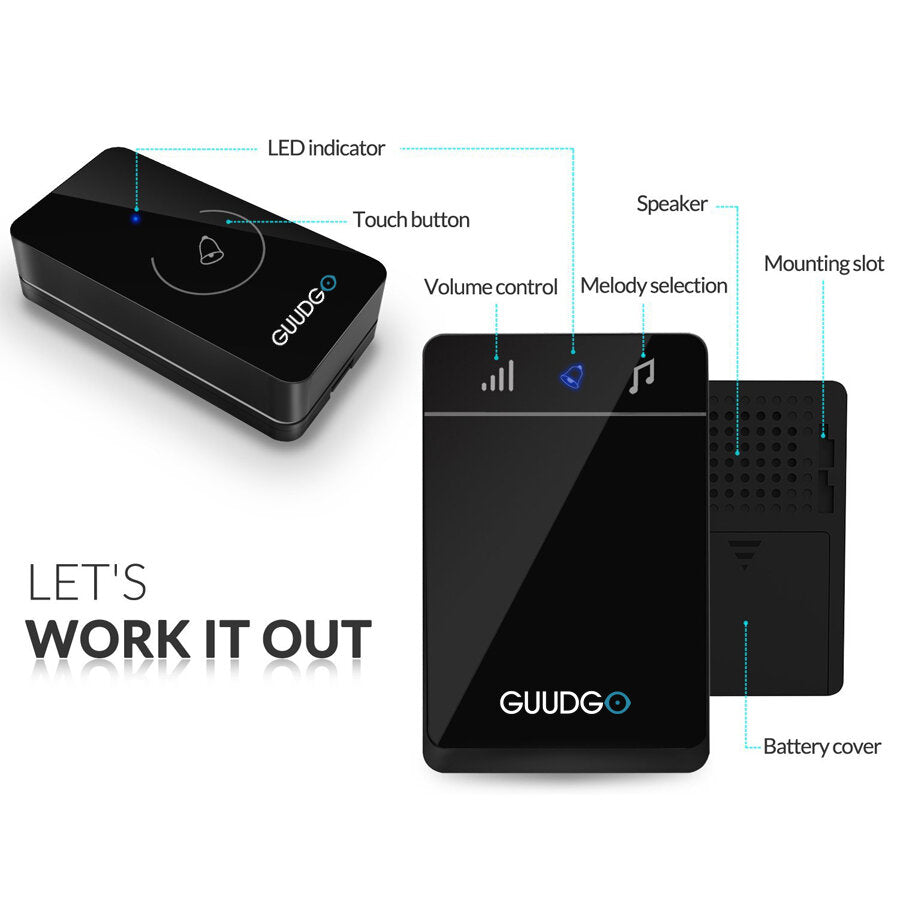 Guudgo Gd-md01 Wireless Touch Screen Music Doorbell Portable