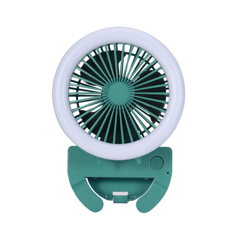 Handheld Phone Clip Led Fan Mini Folding 180 Rotation 2