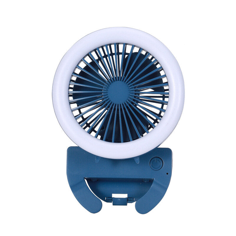 Handheld Phone Clip Led Fan Mini Folding 180 Rotation 2