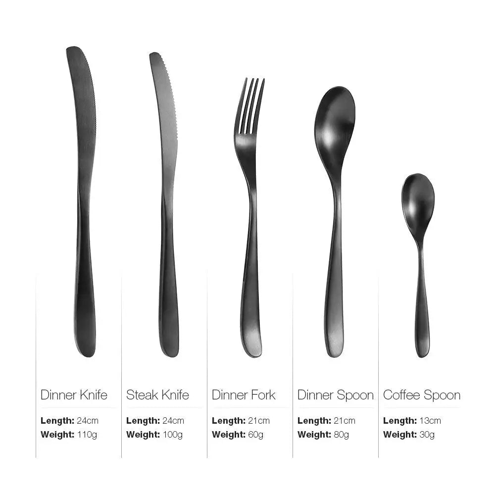 High-end Steel Flatware Set Dinnerware 5pcs