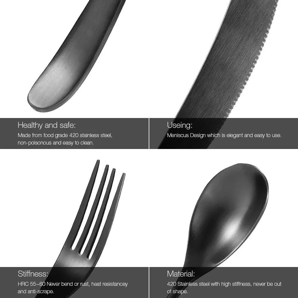 High-end Steel Flatware Set Dinnerware 5pcs