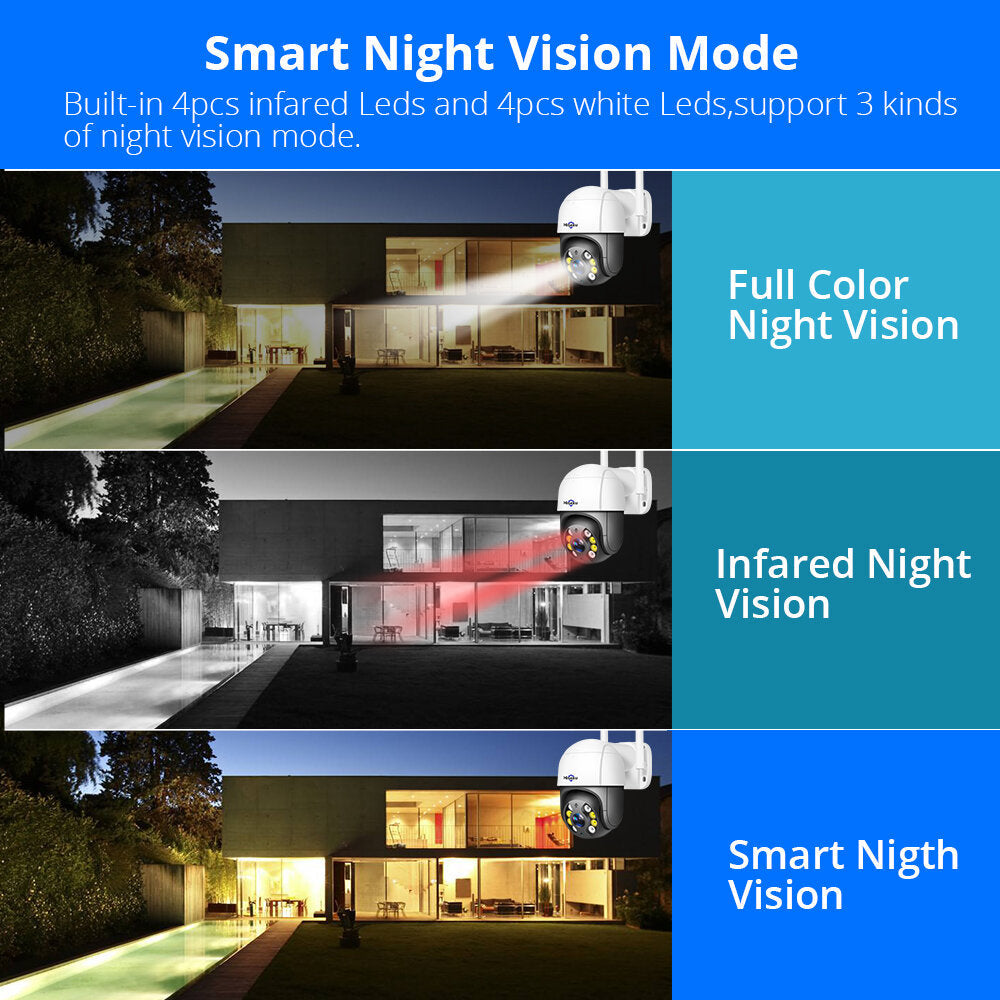 Hiseeu 1080p Speed Dome Wifi Camera 2mp Outdoor Wireless Ptz
