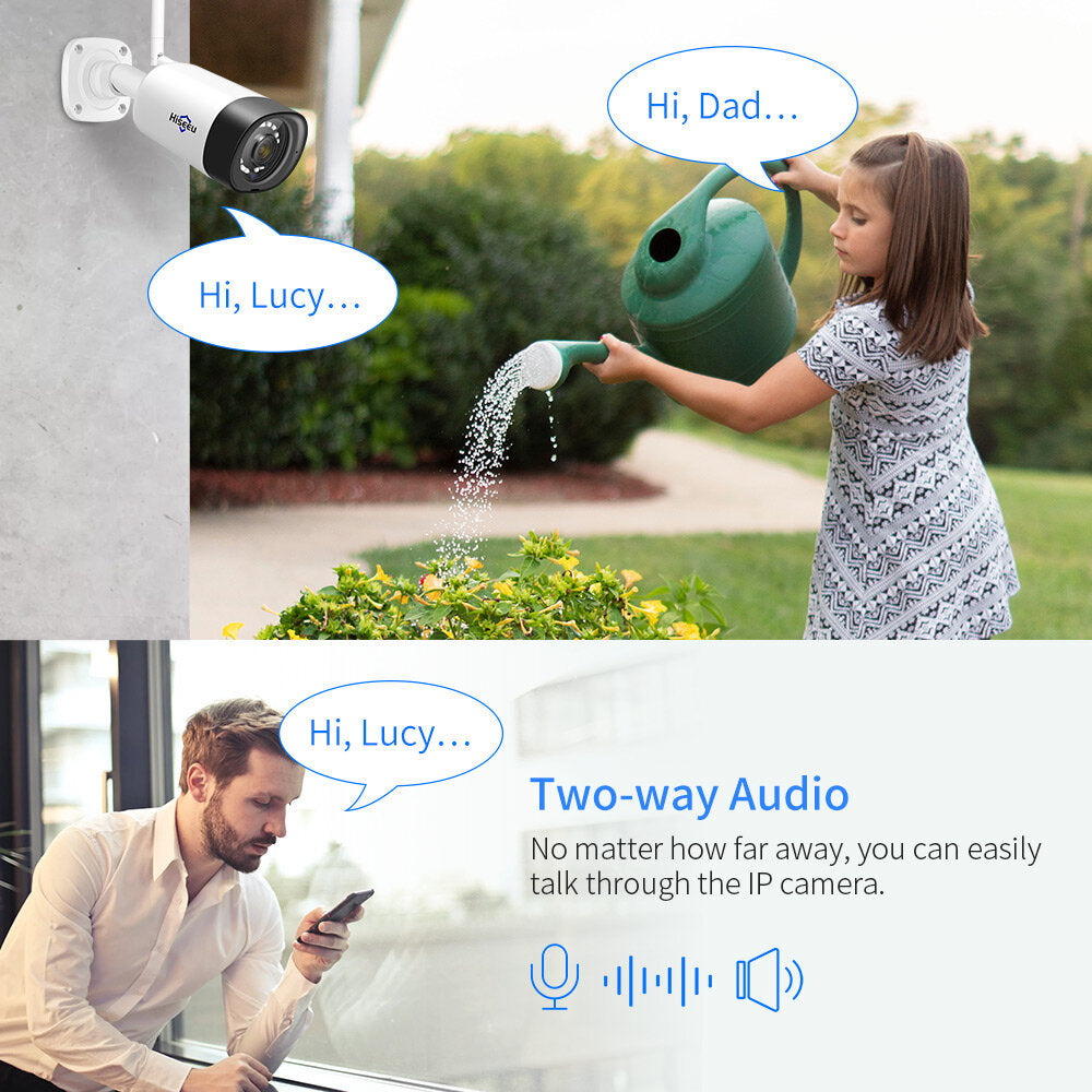 Hiseeu Wireless 8ch 4pcs 3mp Two-way Audio Security Ptz 5x