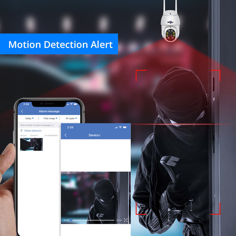 Hiseeu Wireless 8ch 4pcs 3mp Two-way Audio Security Ptz 5x
