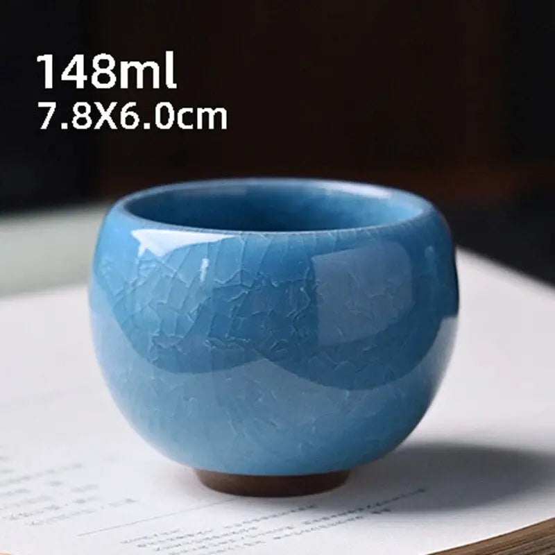 Ice Cracking Ceramic Tea Cup - Porcelain