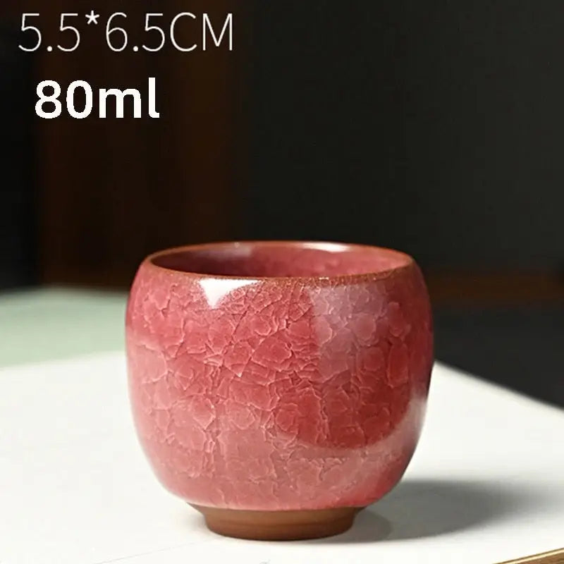 Ice Cracking Ceramic Tea Cup - Porcelain