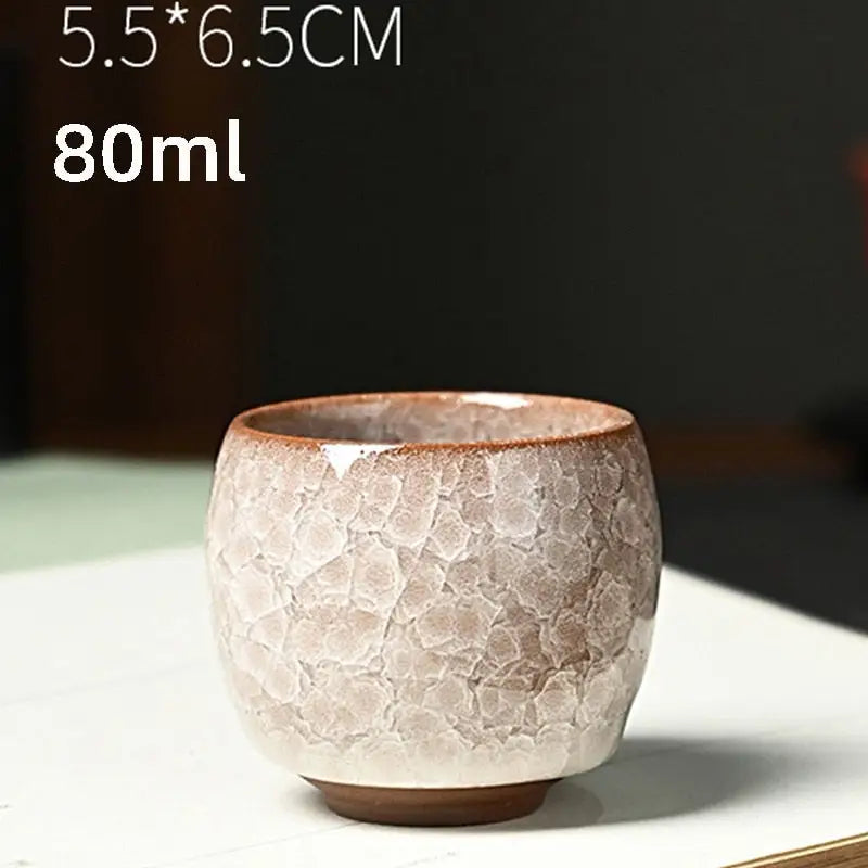 Ice Cracking Ceramic Tea Cup - Porcelain