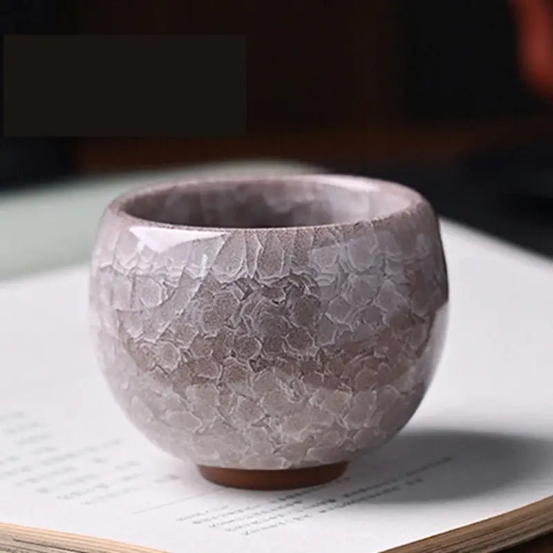 Ice Cracking Ceramic Tea Cup - Porcelain
