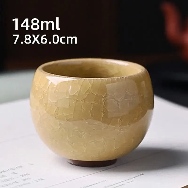 Ice Cracking Ceramic Tea Cup - Porcelain