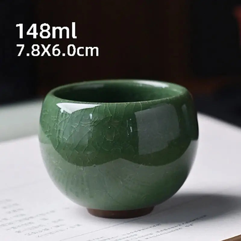 Ice Cracking Ceramic Tea Cup - Porcelain