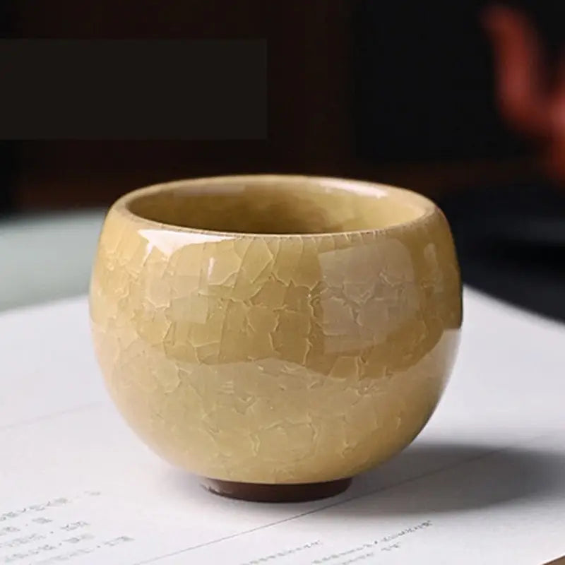 Ice Cracking Ceramic Tea Cup - Porcelain