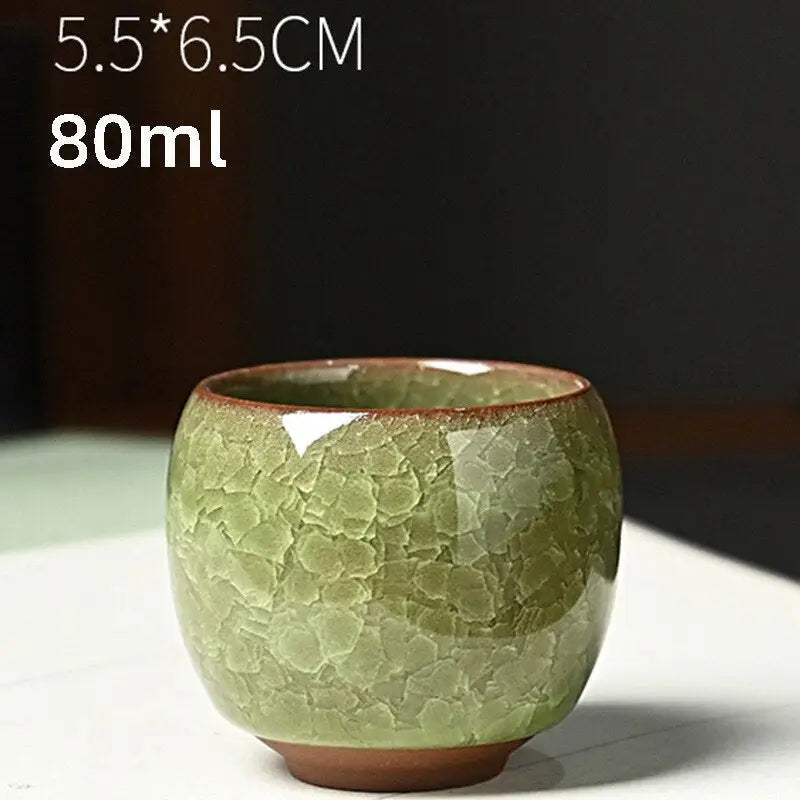 Ice Cracking Ceramic Tea Cup - Porcelain