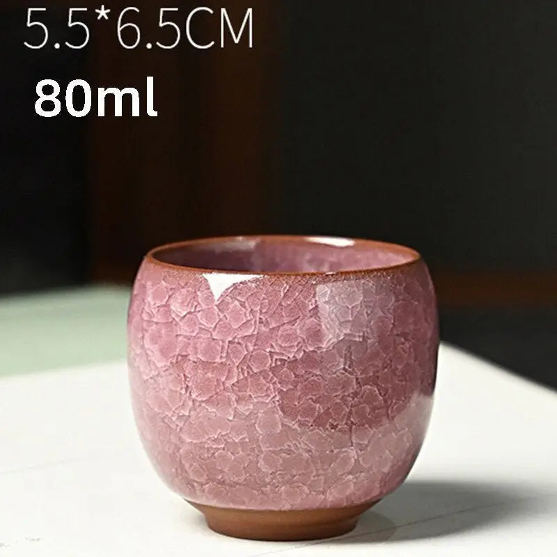 Ice Cracking Ceramic Tea Cup - Porcelain