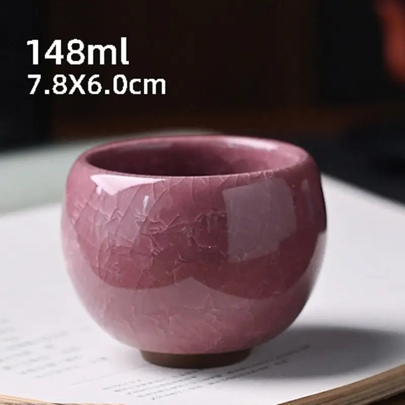 Ice Cracking Ceramic Tea Cup - Porcelain