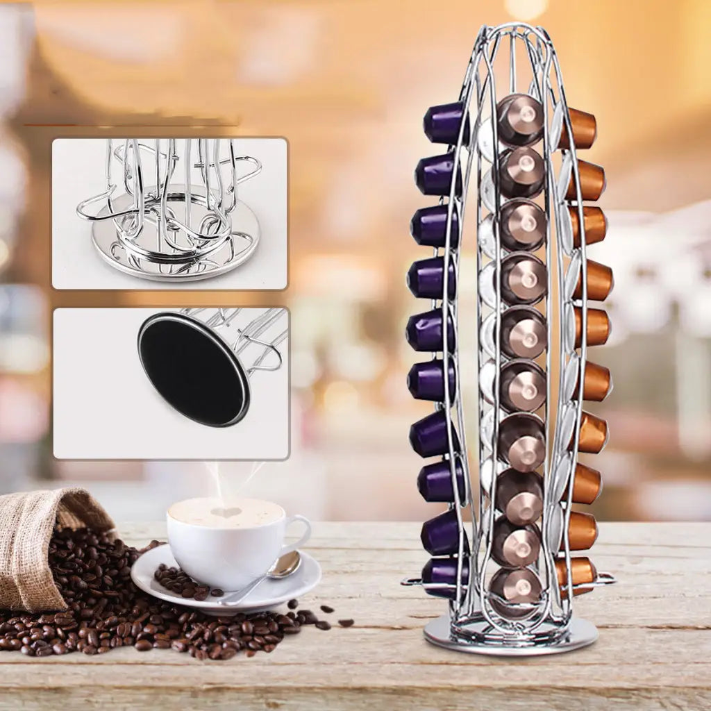 Iron Electroplating Coffee Capsules Stand Storage Rack