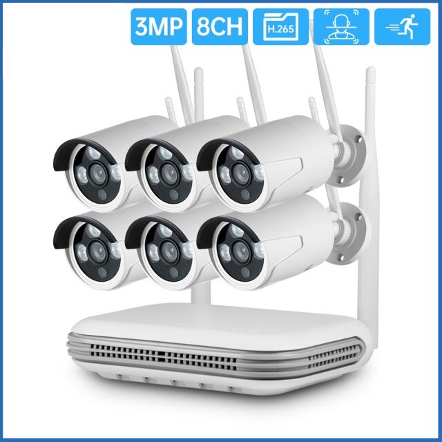 Kerui H.265 8ch Wifi Wireless Mini Nvr 3mp Security Camera