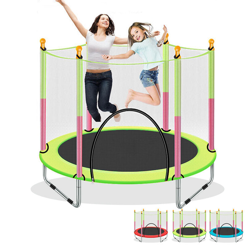 Kids Trampoline With Enclosure Safety Net Jumping Mat Spring