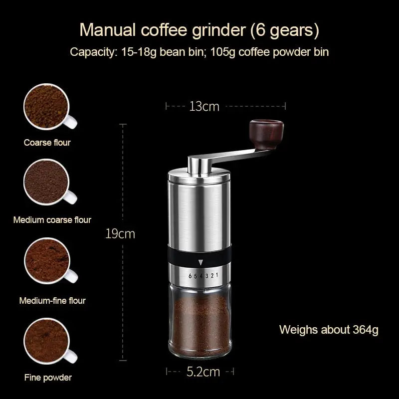 Manual Coffee Grinder Ceramic Burr Mill