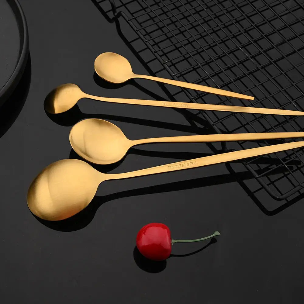 Matte Gold Cutlery Set Dinnerware Flatware