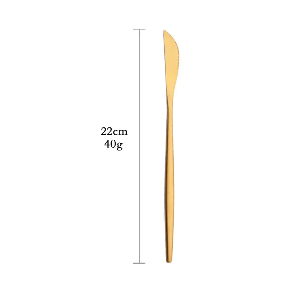 Matte Gold Cutlery Set Dinnerware Flatware