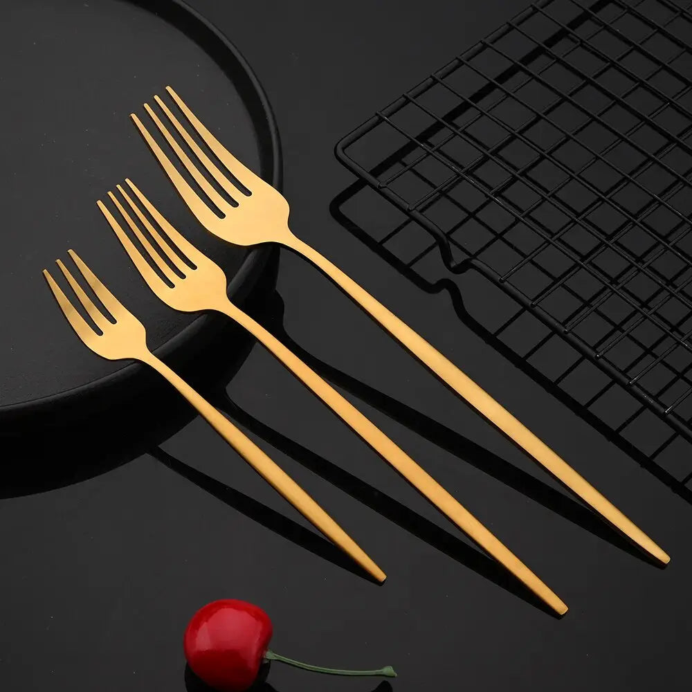 Matte Gold Cutlery Set Dinnerware Flatware