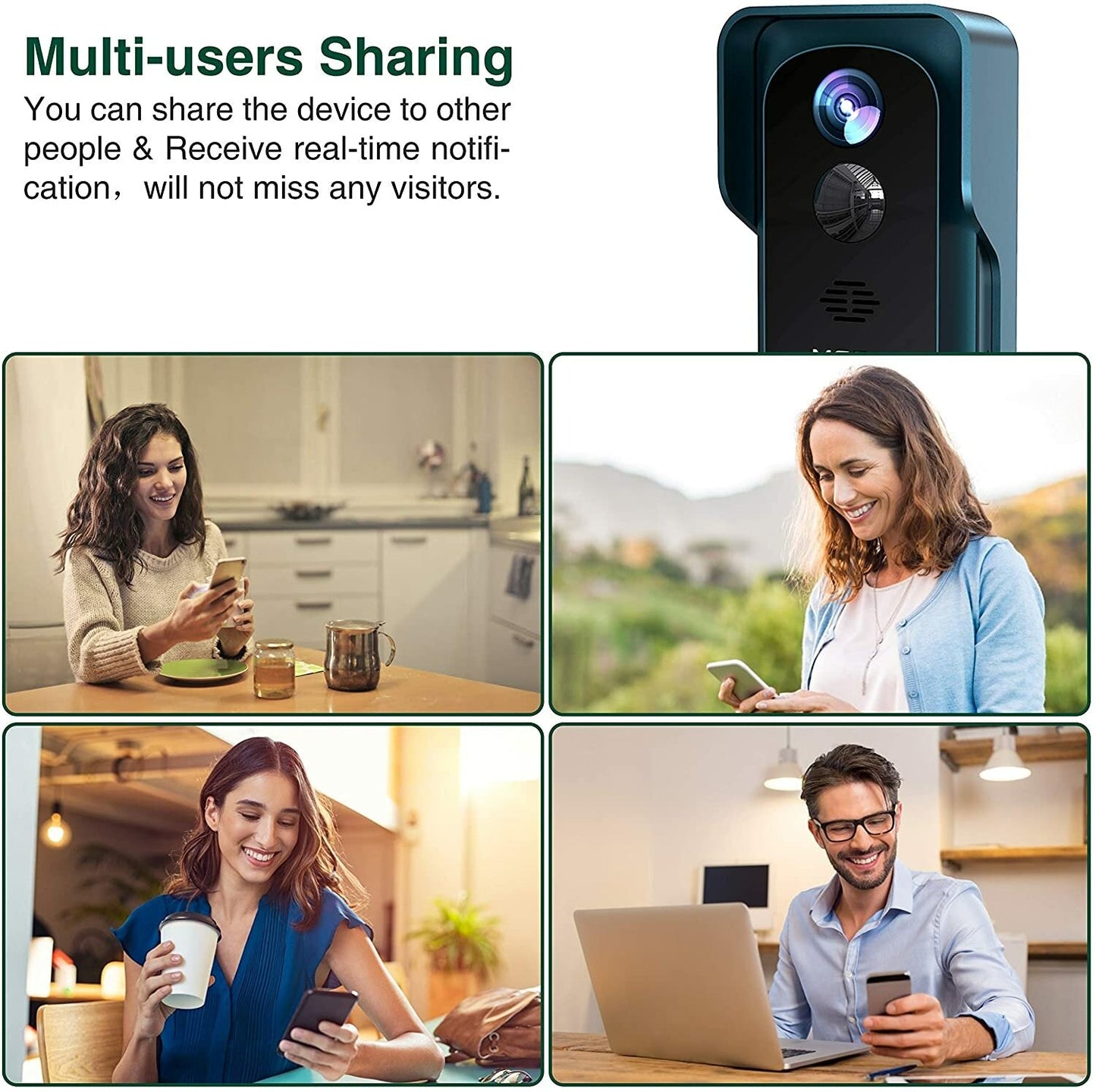 Meco Ele Video Doorbell Wireless 1080p Camera With Free