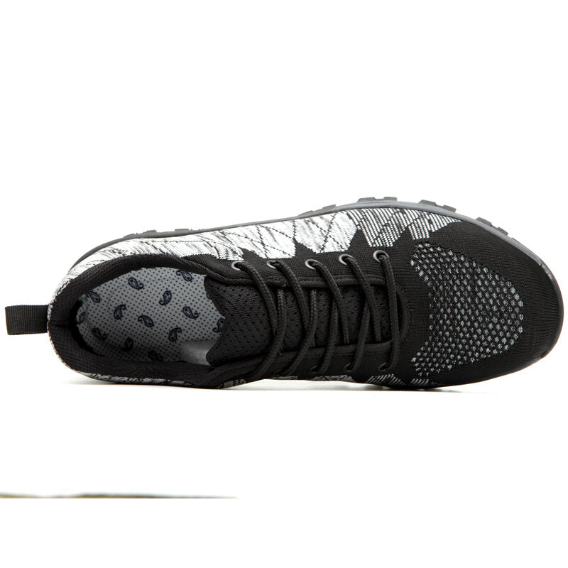 Men Knitted Fabric Steel Toe Anti Smashing Work Safety