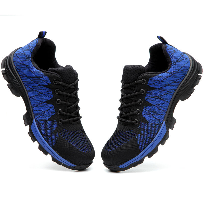 Men Knitted Fabric Steel Toe Anti Smashing Work Safety