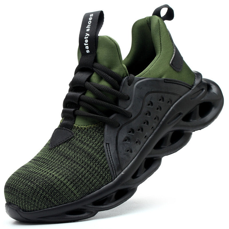 Men Steel Toe Cap Breathable Anti Smashing Work Safety