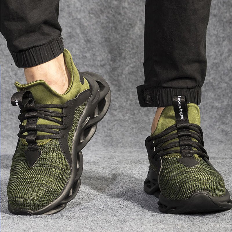 Men Steel Toe Cap Breathable Anti Smashing Work Safety