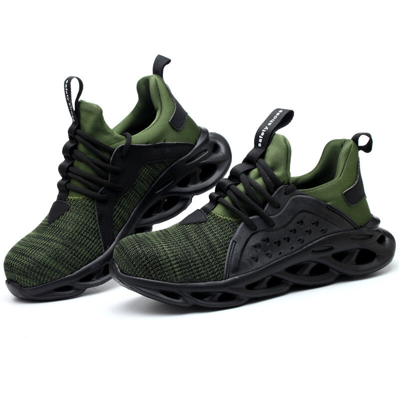 Men Steel Toe Cap Breathable Anti Smashing Work Safety