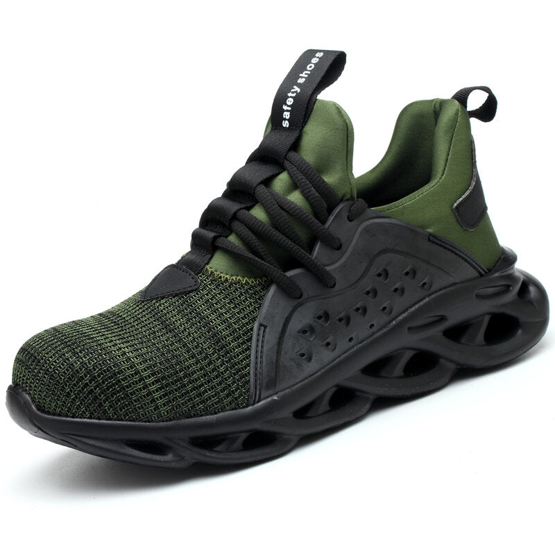 Men Steel Toe Cap Breathable Anti Smashing Work Safety