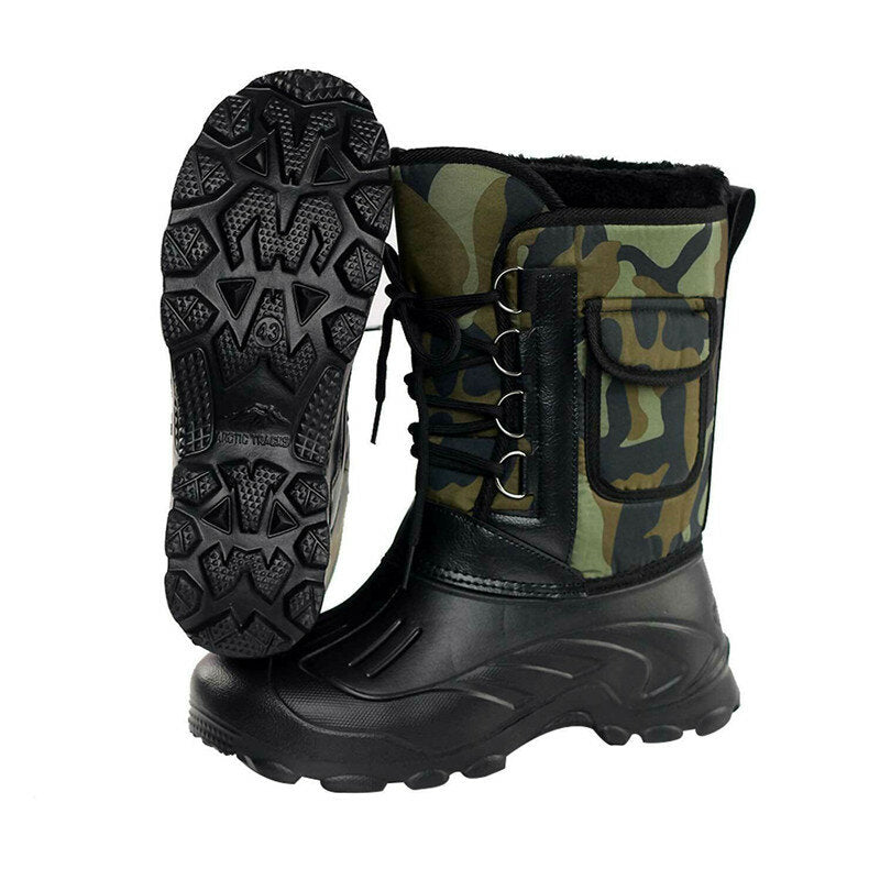 Mens High Top Snow Boots Waterproof Warm Fur Lined Shoes