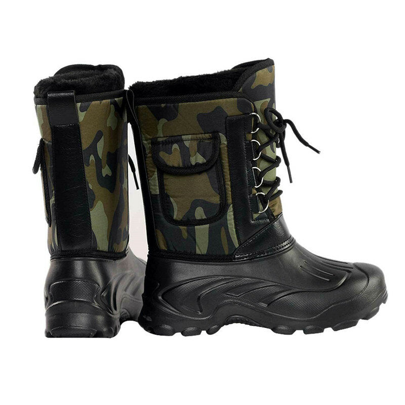 Mens High Top Snow Boots Waterproof Warm Fur Lined Shoes