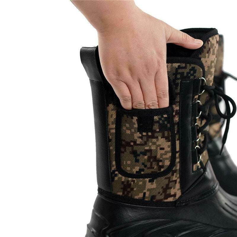 Mens High Top Snow Boots Waterproof Warm Fur Lined Shoes