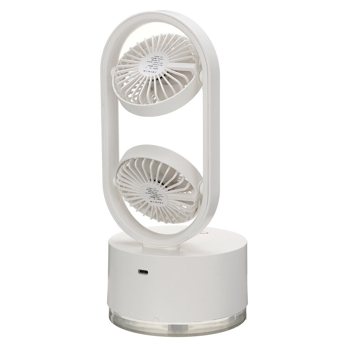 Mini Dual Head Fan 3 Speeds Usb Rechargeable Air Condition