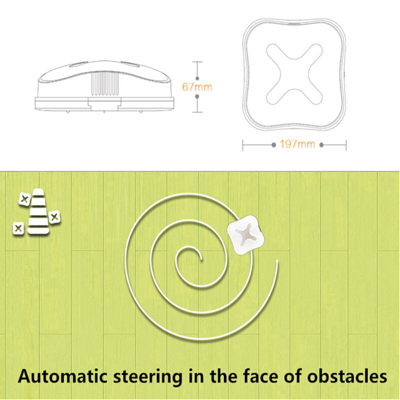 Mini Smart Robo Vacuum Cleaner Automatic Steering 67mm