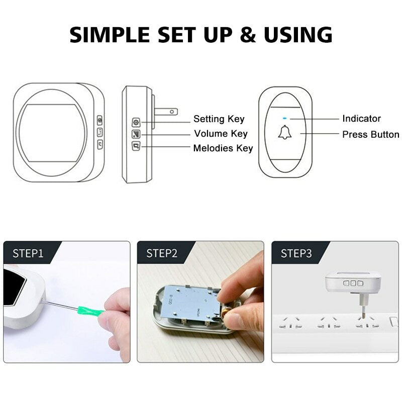 Ml 195 Wireless Doorbell Smart Household Doorbell With Time