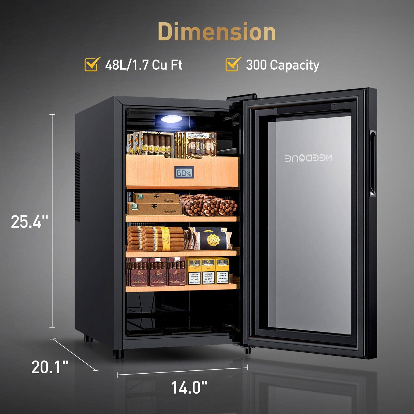 Needone 48l Cooler Humidor Electronic With Heating (300