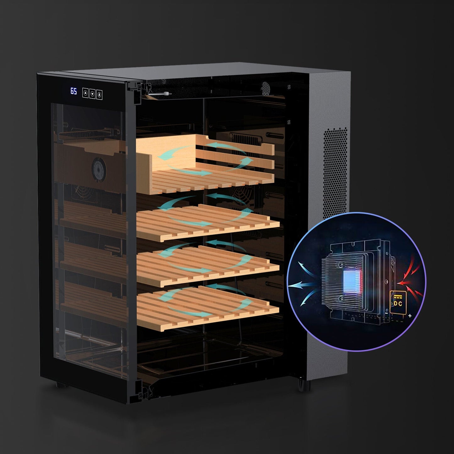 Needone No-48b 48l Cooler Humidor Electronic (300 Capacity)